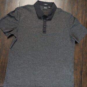 BOSS Men's Dark Gray Polo Shirt with Black Collar